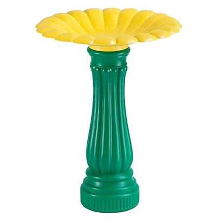 Union Products Union Products 61030SC Daisy Bird Bath with Yellow Top Green Base 61030SC